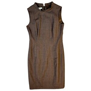 Pendleton Virgin Wool Pin Striped Dress Brown Women's Size 8